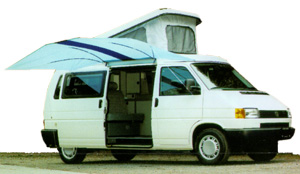 Open Shady Boy awning on a EuroVan
