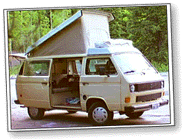 The canvas carrier in use on Chris' van
